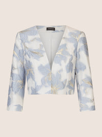 APART Jacquard Bolero aus einem strukturierten Organza-Jacquard | hellblau-creme