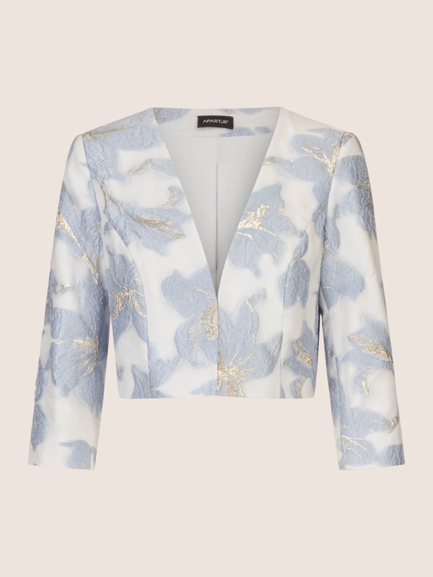 APART Jacquard Bolero aus einem strukturierten Organza-Jacquard | hellblau-creme