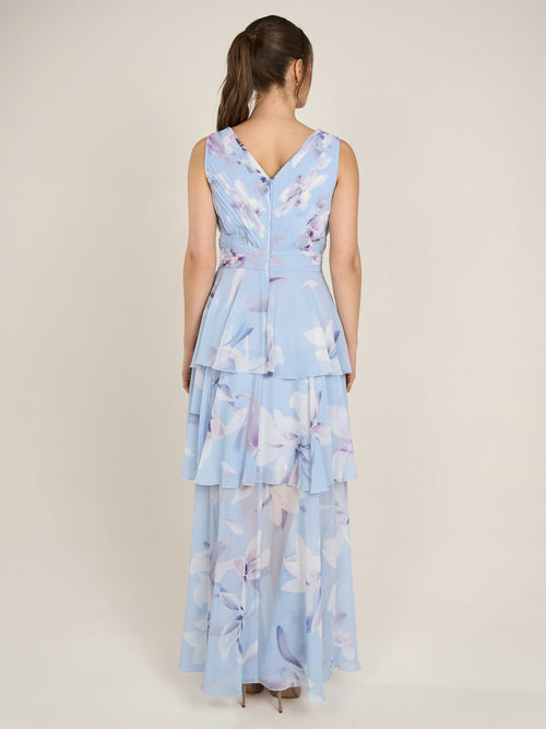 APART Abendkleid mit allover Blumenprint | hellblau-multicolor image 1