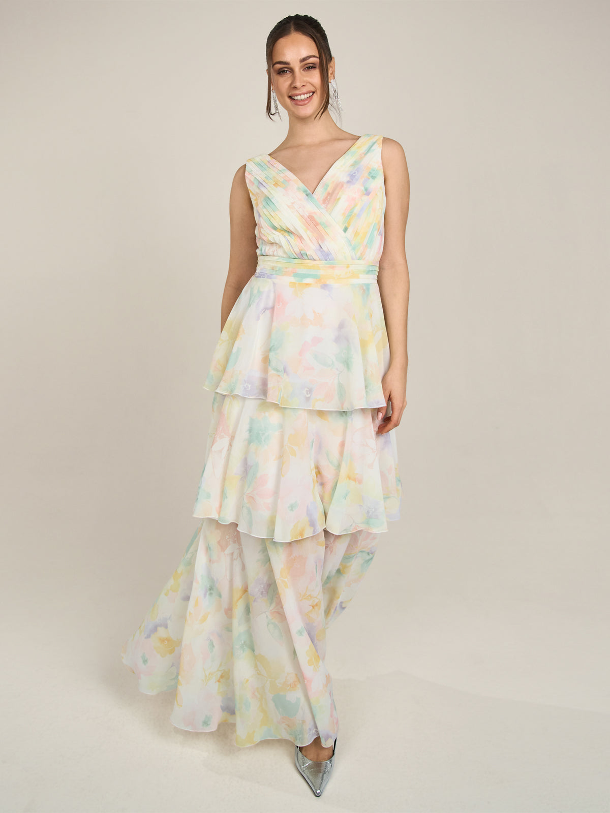 APART Abendkleid mit allover Blumenprint | vanille-multicolor