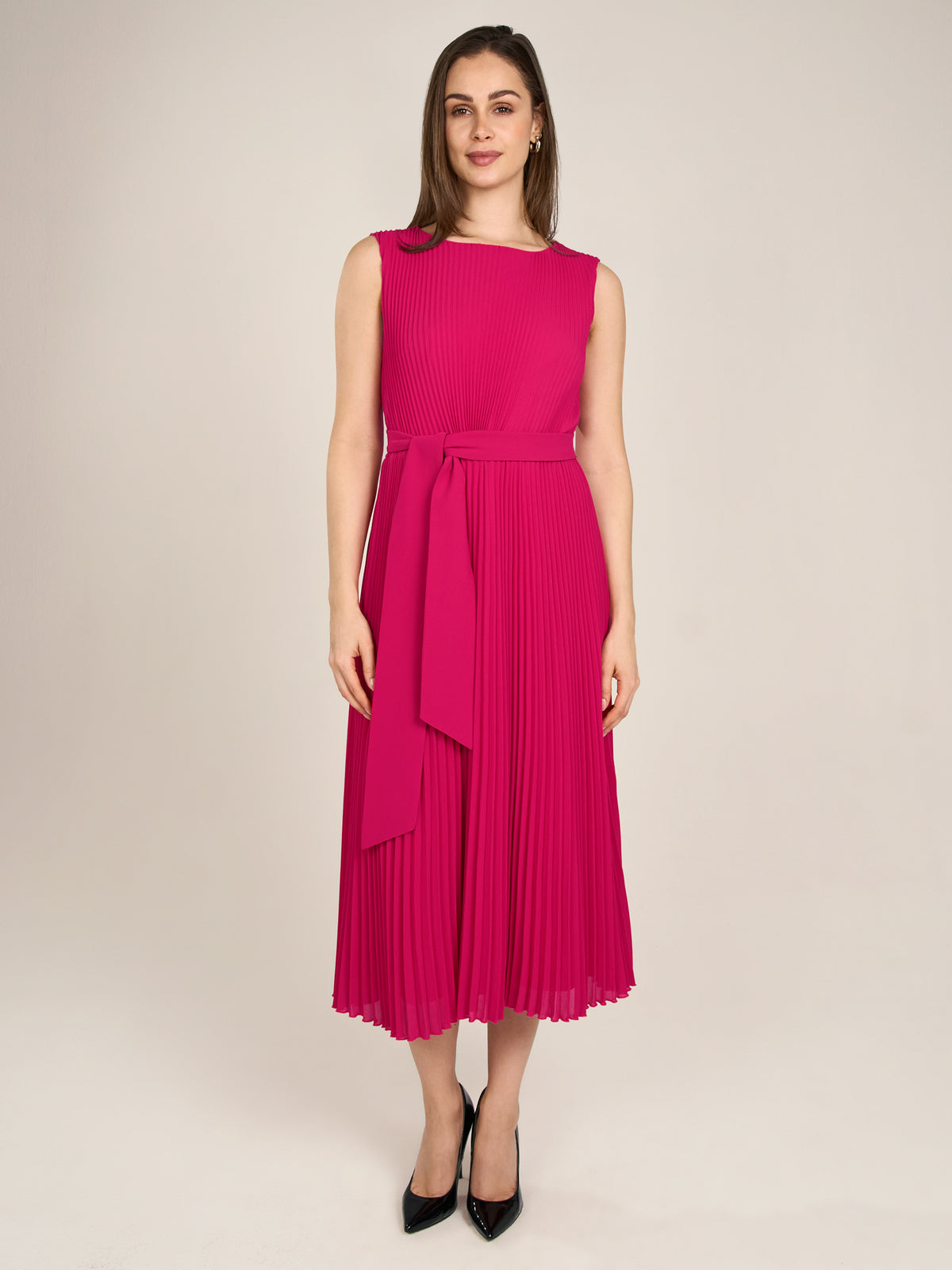 APART Midi-Plisseekleidmit allover Plissee Falten | pink