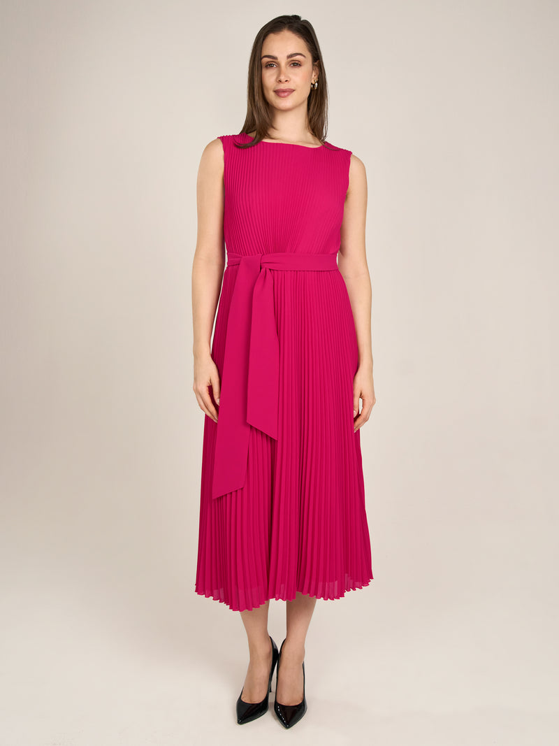 APART Midi-Plisseekleidmit allover Plissee Falten | pink