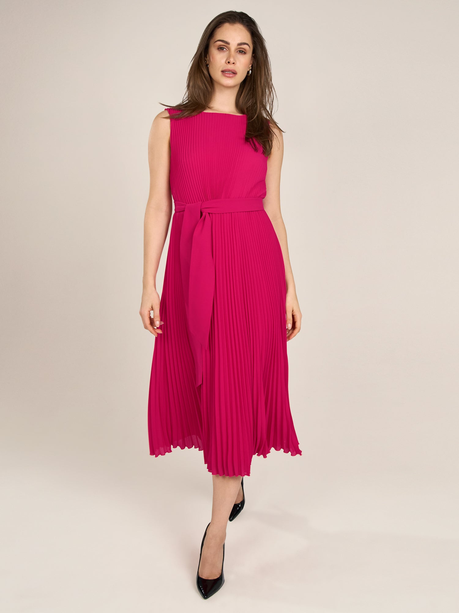 APART Midi-Plisseekleidmit allover Plissee Falten | pink