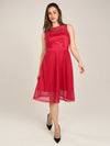 APART Spitzenkleid aus Mesh mit Lochspitzen-Stickerei | pink