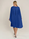 APART Cocktailkleid mit Chiffoncape und Plisseerock | royalblau