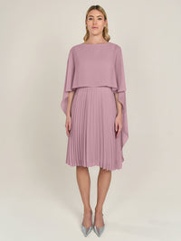 APART Cocktailkleid mit Chiffoncape und Plisseerock | mauve