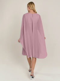 APART Cocktailkleid mit Chiffoncape und Plisseerock | mauve