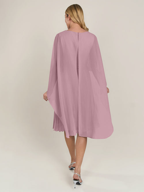 APART Cocktailkleid mit Chiffoncape und Plisseerock | mauve image 1