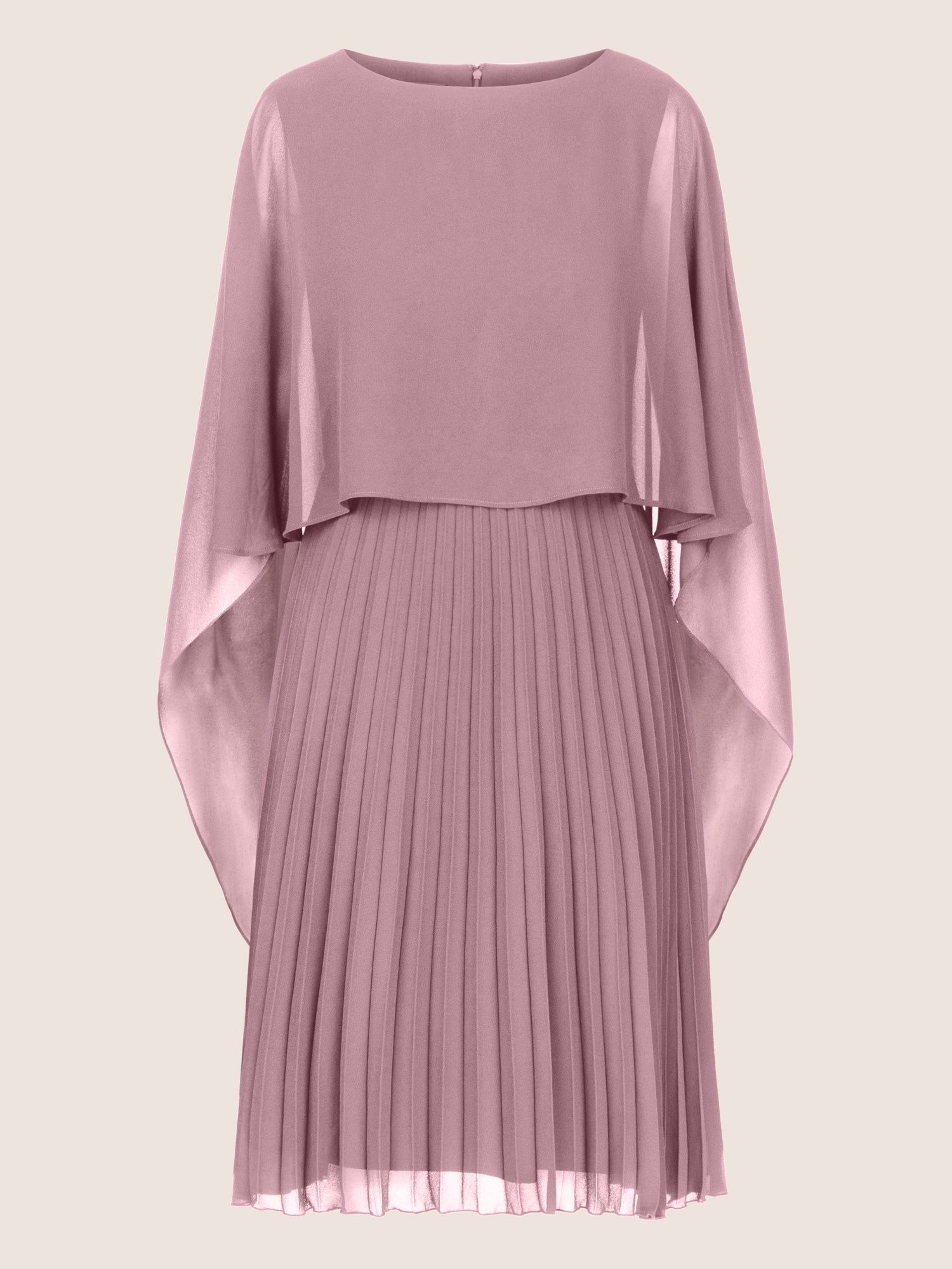 APART Cocktailkleid mit Chiffoncape und Plisseerock | mauve