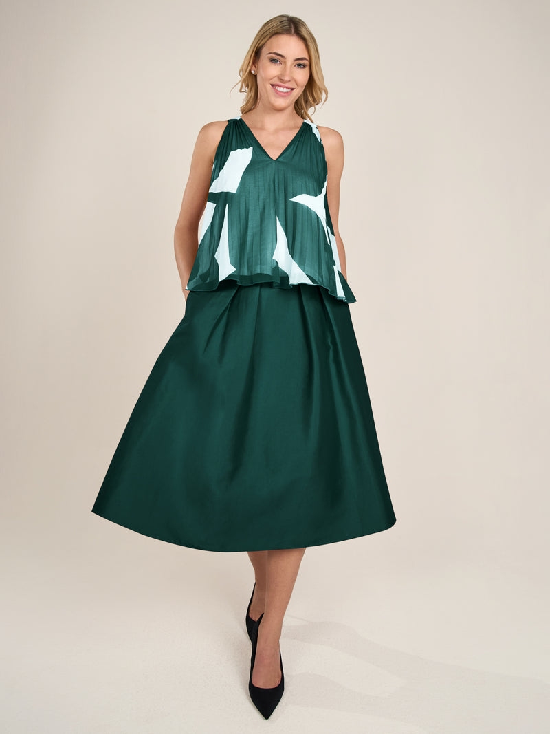 APART Satinrock aus mattschimmerndem Satin | emerald