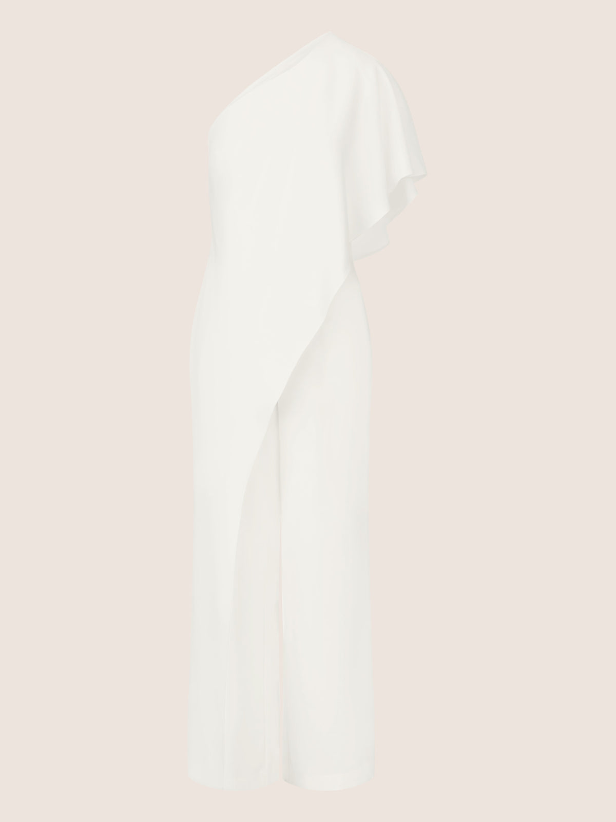 APART One-Shoulder Overall aus einer leicht körnigen Ware | creme