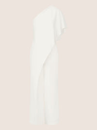 APART One-Shoulder Overall aus einer leicht körnigen Ware | creme