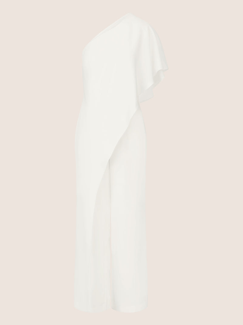 APART One-Shoulder Overall aus einer leicht körnigen Ware | creme