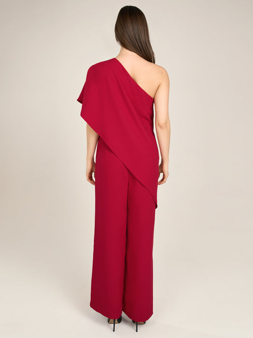 APART One-Shoulder Overall aus einer leicht körnigen Ware | rot image 1