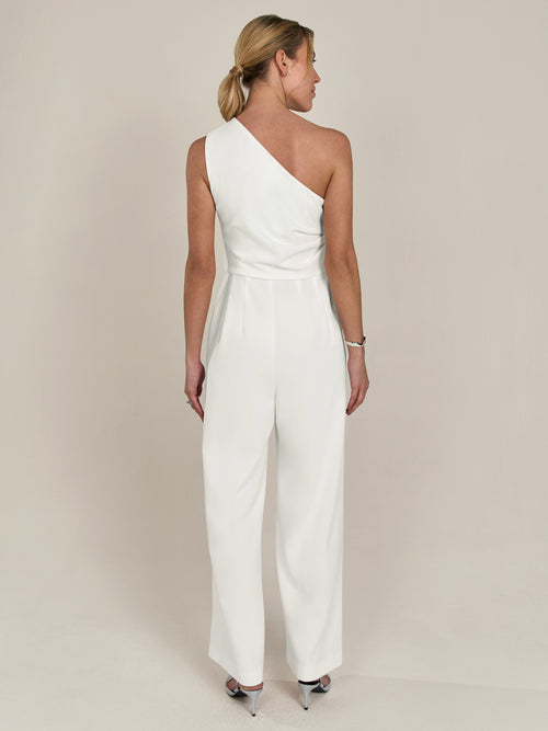 APART One-Shoulder Overall aus einer leicht strukturierten Ware | creme image 1