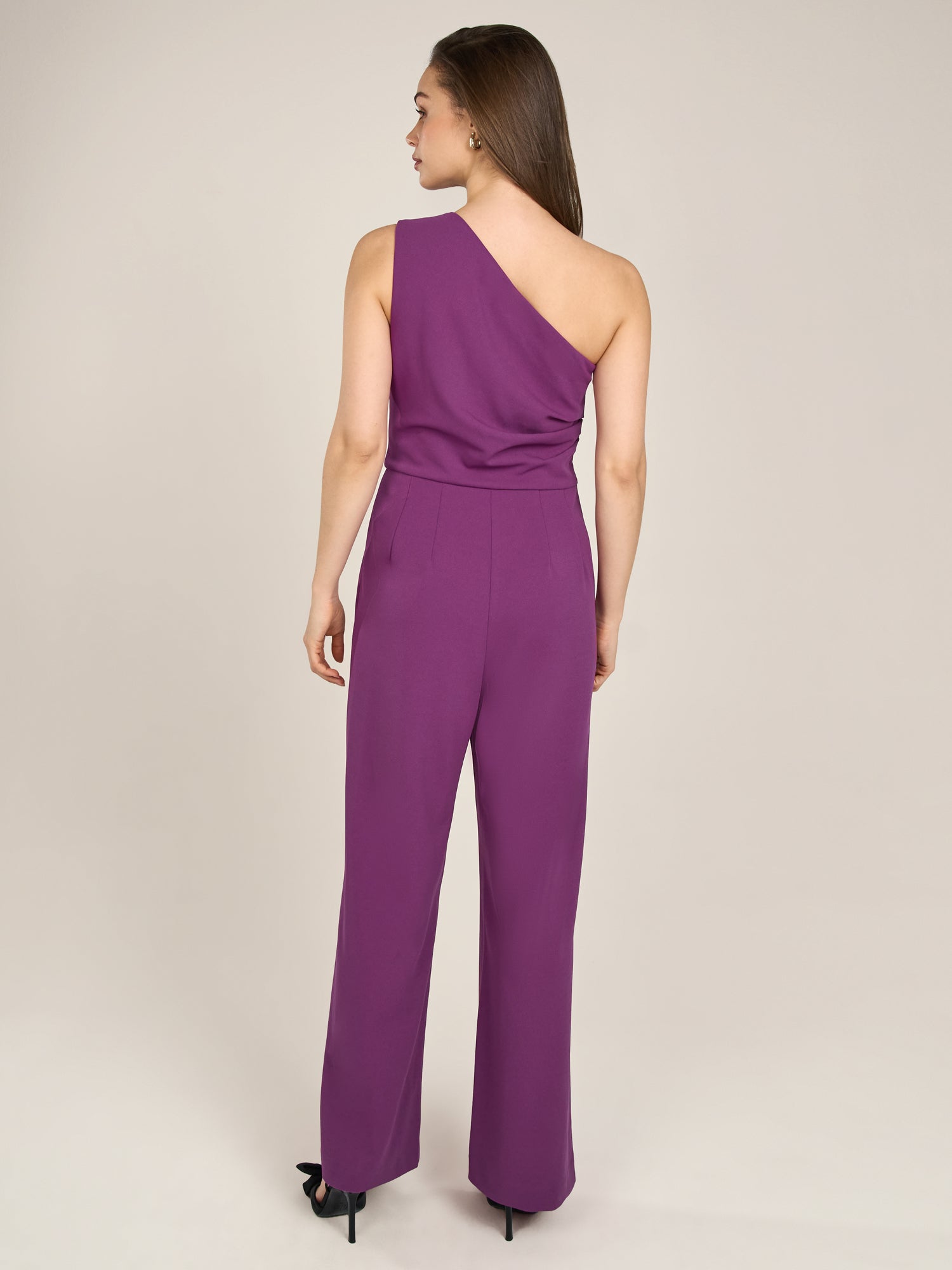 APART One-Shoulder Overall aus einer leicht strukturierten Ware | lila