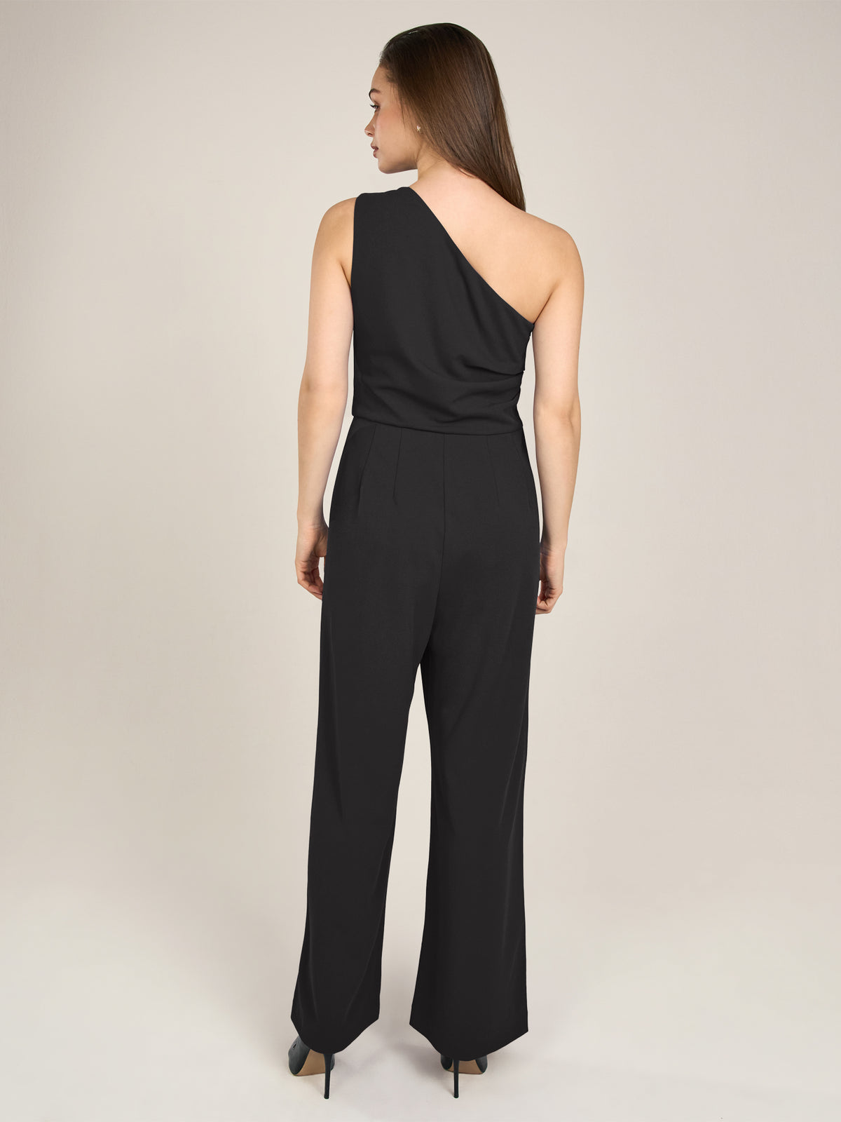 APART One-Shoulder Overall aus einer leicht strukturierten Ware | schwarz