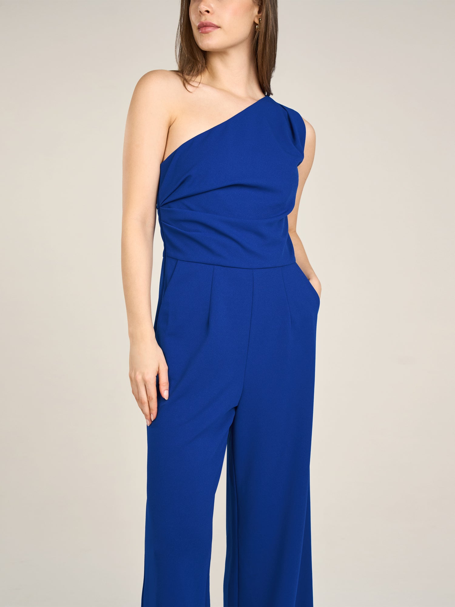 APART One-Shoulder Overall aus einer leicht strukturierten Ware | royalblau