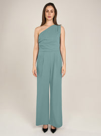 APART One-Shoulder Overall aus einer leicht strukturierten Ware | jade