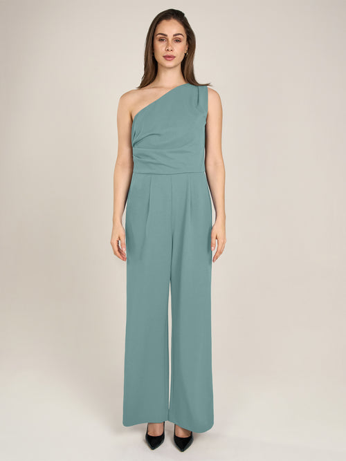 APART One-Shoulder Overall aus einer leicht strukturierten Ware | jade image 1