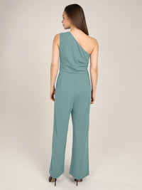 APART One-Shoulder Overall aus einer leicht strukturierten Ware | jade