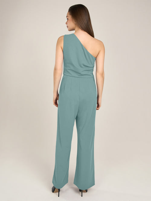 APART One-Shoulder Overall aus einer leicht strukturierten Ware | jade image 1