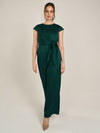 APART Satinoverall mit asymmetrischem Wickel zum knoten | emerald