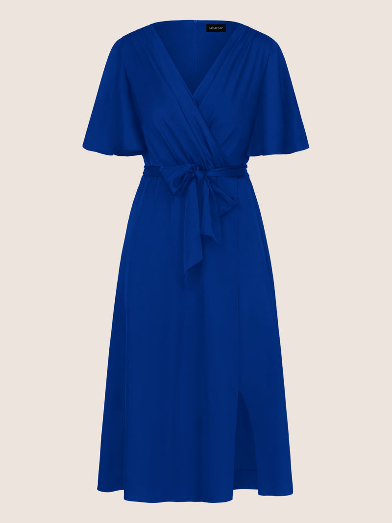 APART Midi-Satinkleid us mattschimmerndem Satin | royalblau