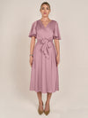 APART Midi-Satinkleid us mattschimmerndem Satin | mauve