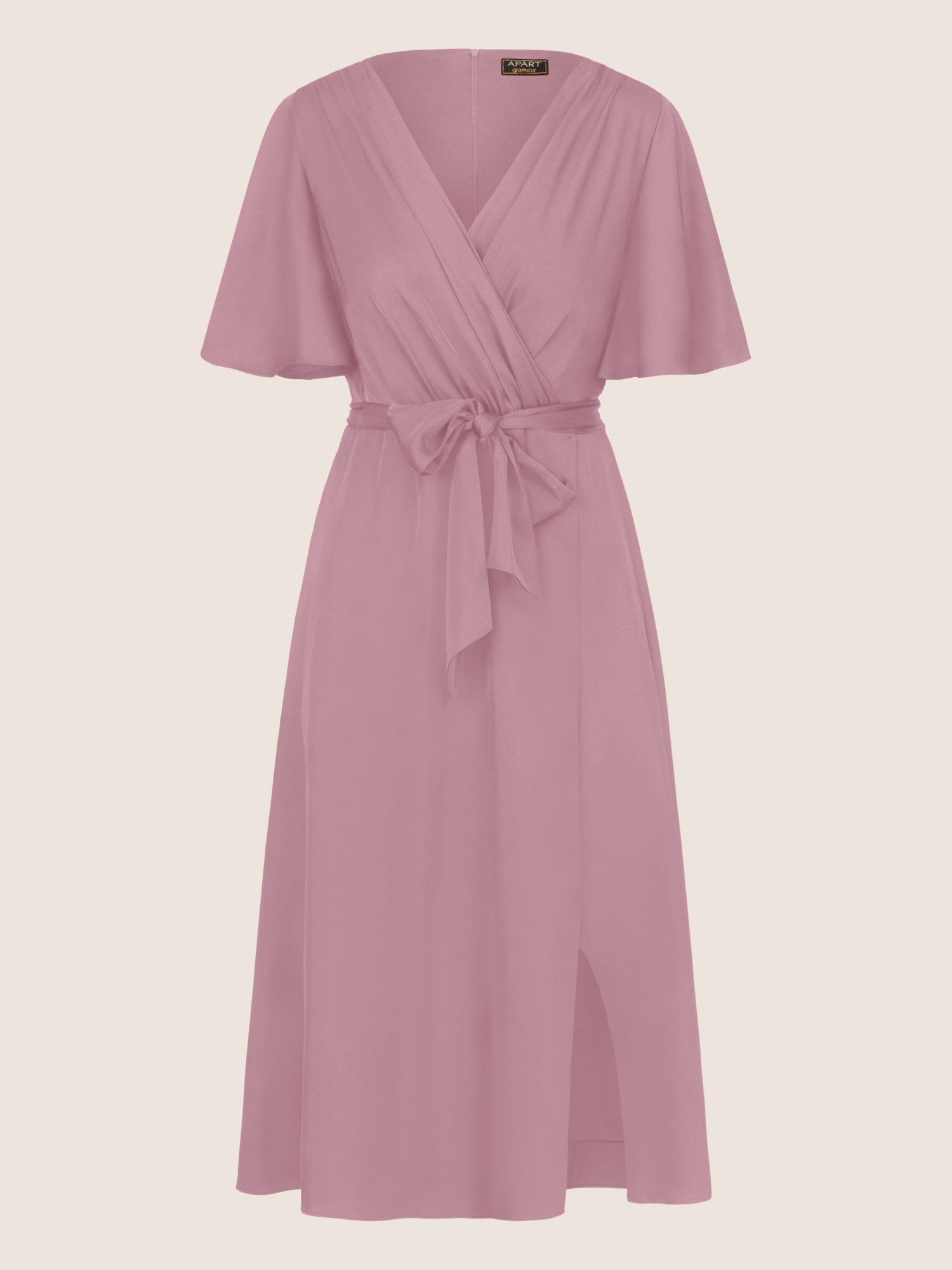 APART Midi-Satinkleid us mattschimmerndem Satin | mauve