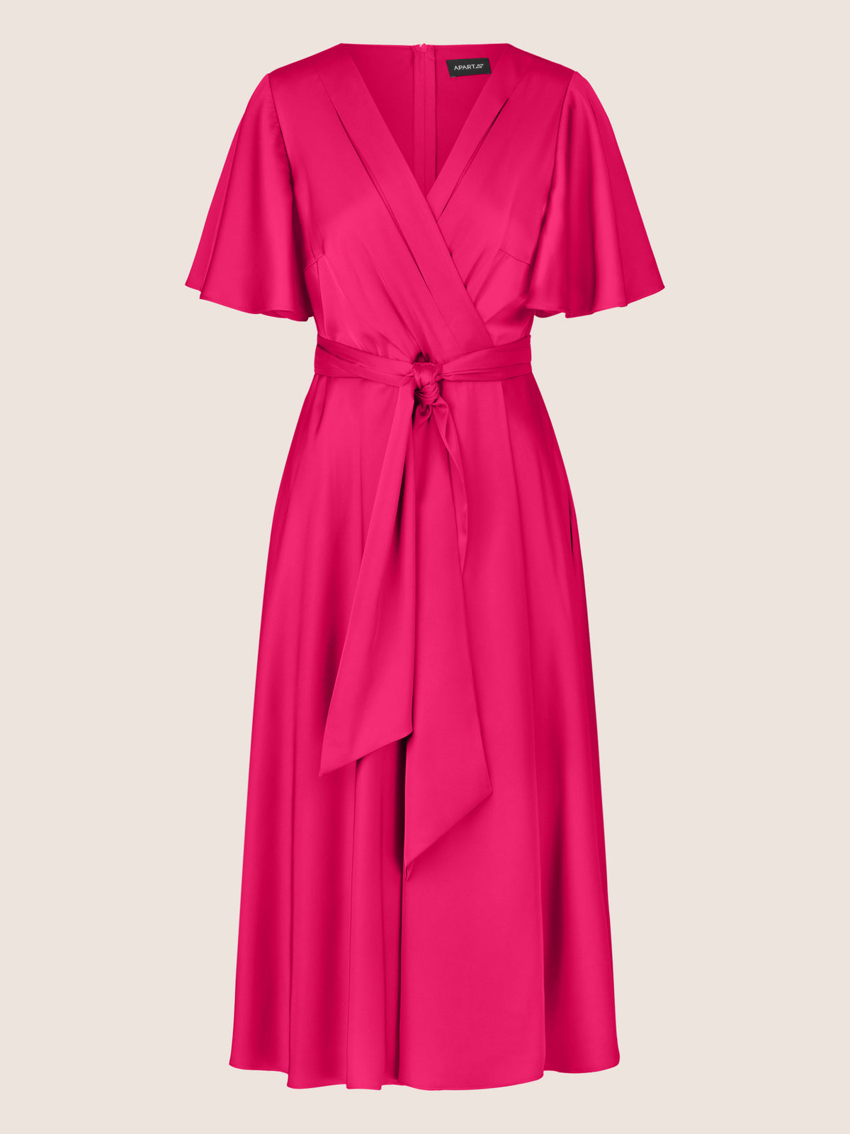 APART Midi-Satinkleid us mattschimmerndem Satin | pink