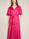 APART Midi-Satinkleid us mattschimmerndem Satin | pink