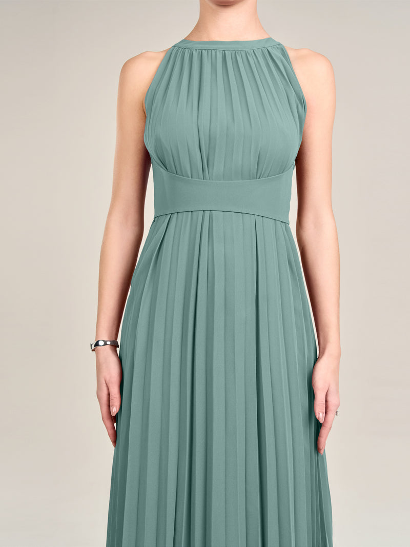 APART Chiffonkleid aus leicht körnigem, plissiertem Chiffon | jade