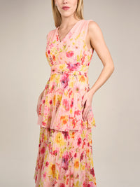 APART Abendkleid mit Blumenmuster | rose-multicolor