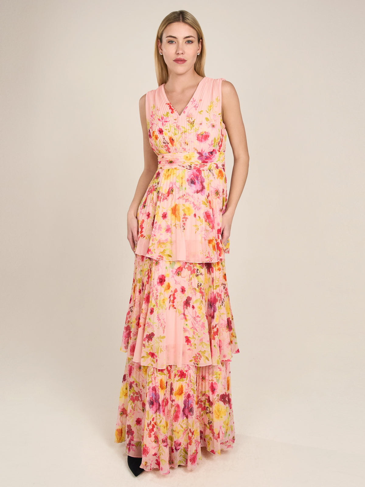 APART Abendkleid mit Blumenmuster | rose-multicolor