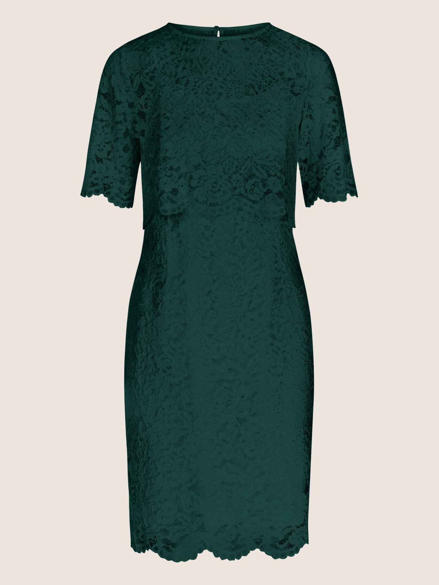 APART Spitzenkleid mit Spitzen-Bolerojäckchen | emerald