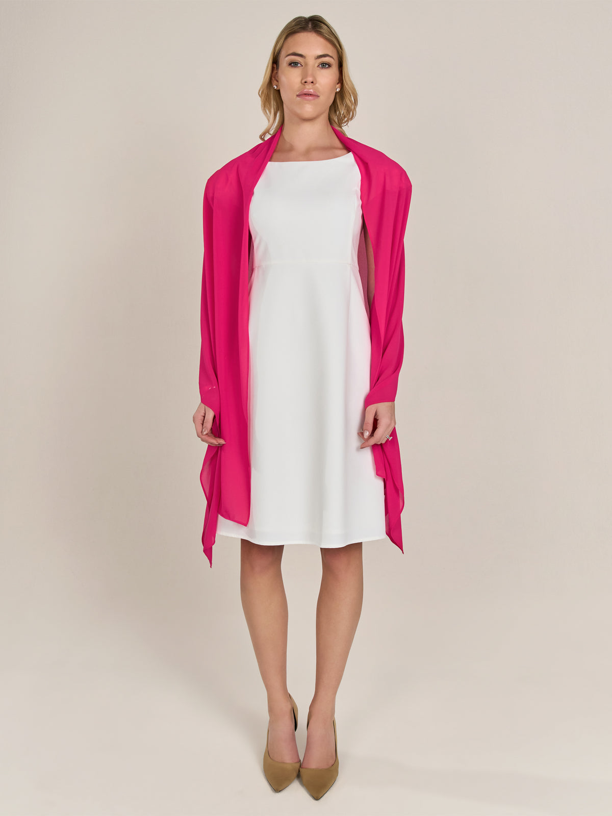 APART langes und breites Chiffontuch | pink