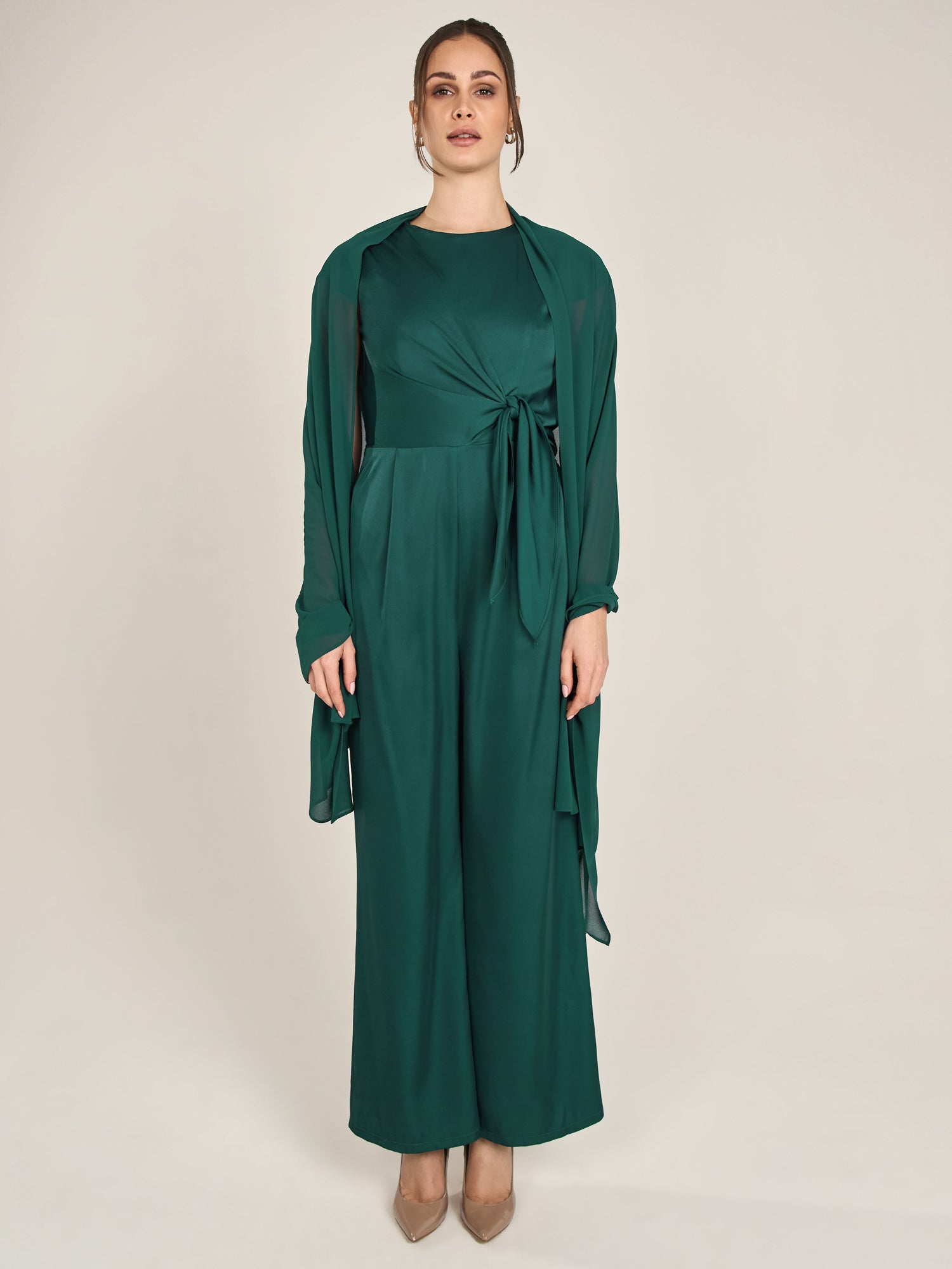 APART langes und breites Chiffontuch | emerald