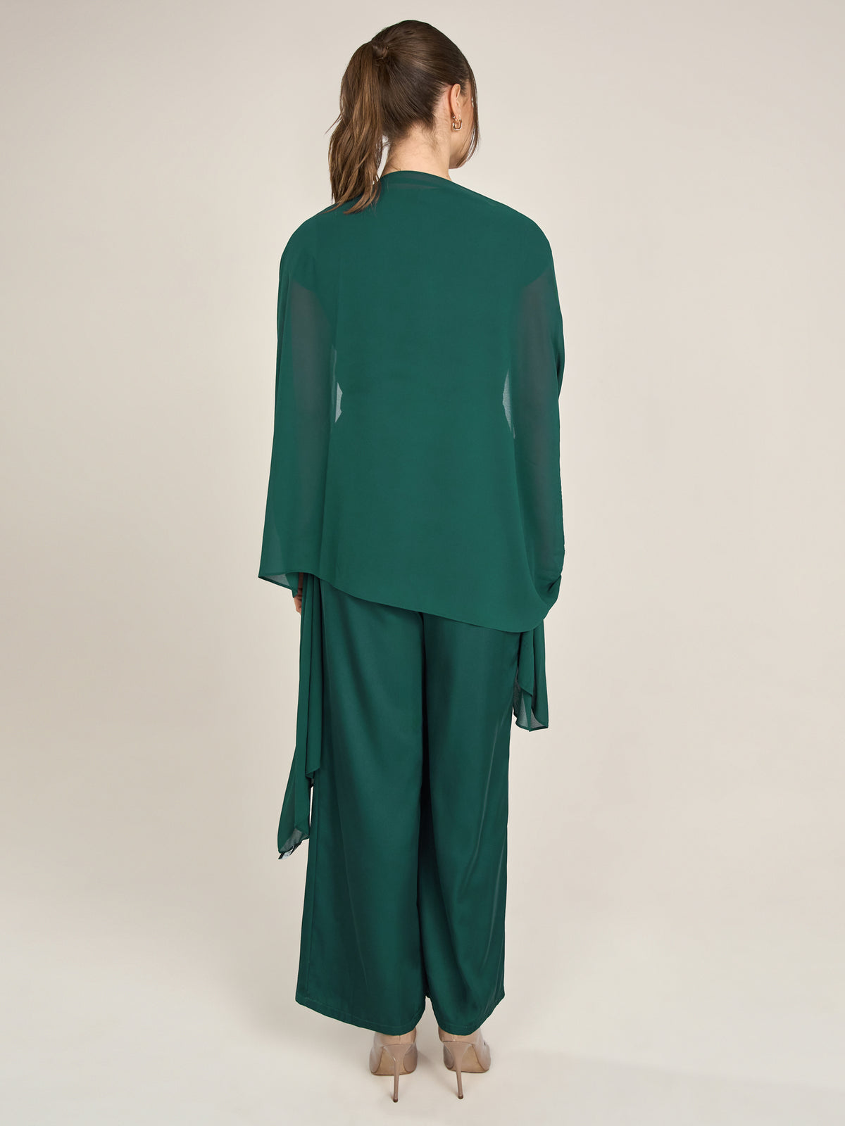 APART langes und breites Chiffontuch | emerald