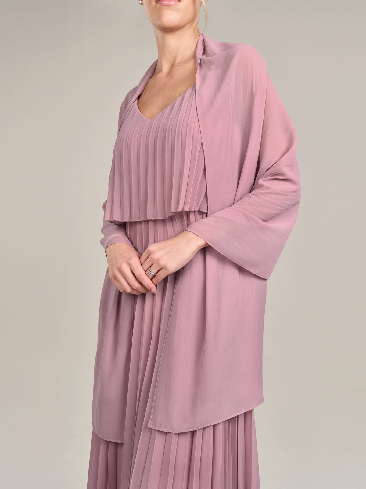 APART langes und breites Chiffontuch | mauve