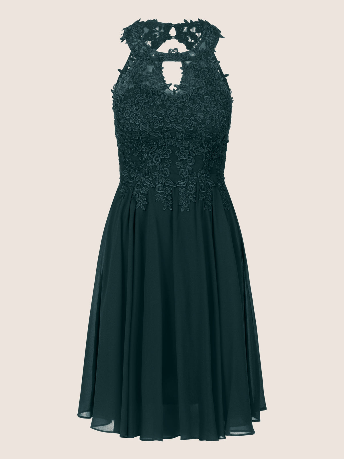 APART Cocktailkleid aus einer Plastischen Spitze und Chiffon | emerald