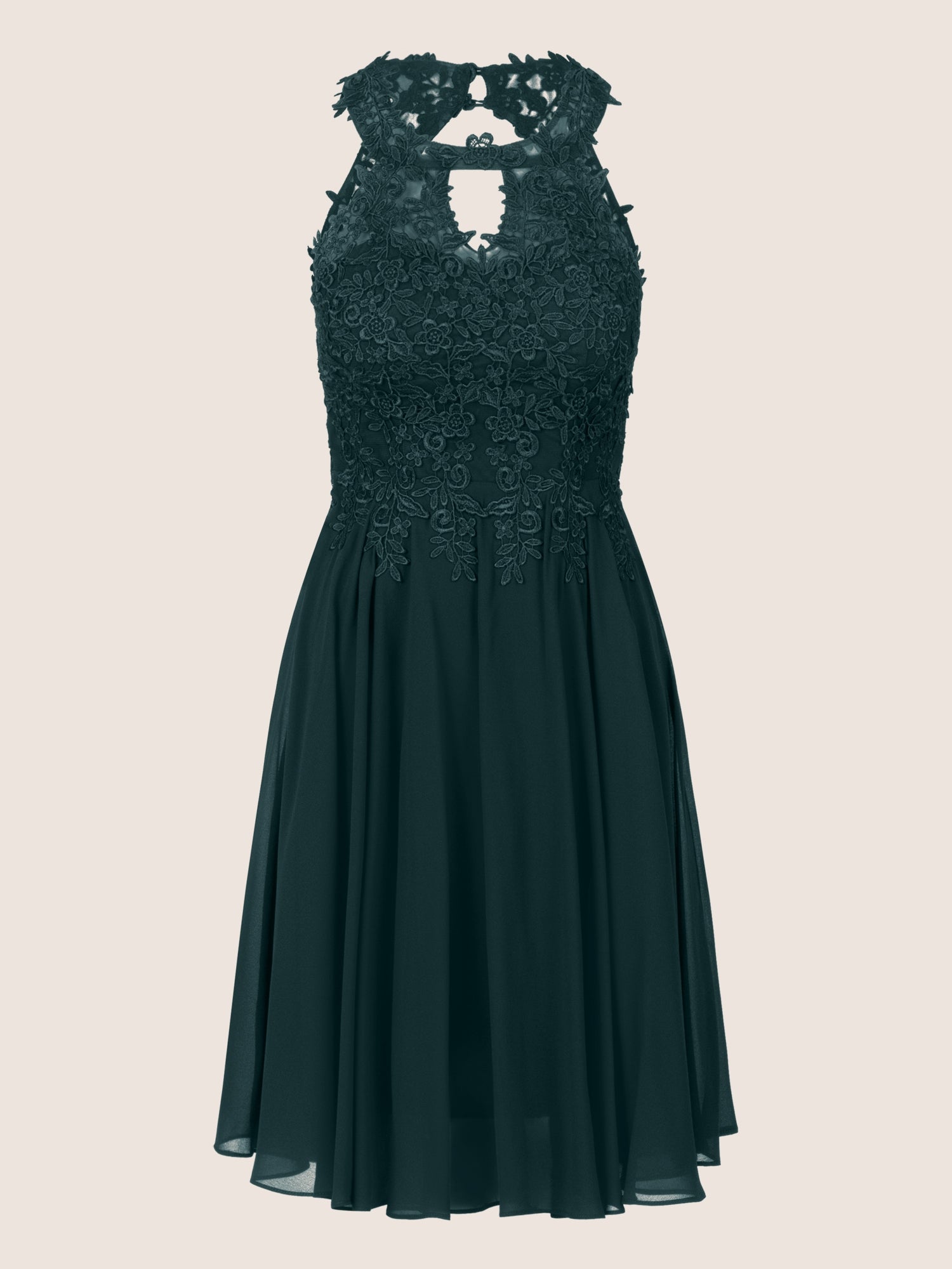 APART Cocktailkleid aus einer Plastischen Spitze und Chiffon | emerald